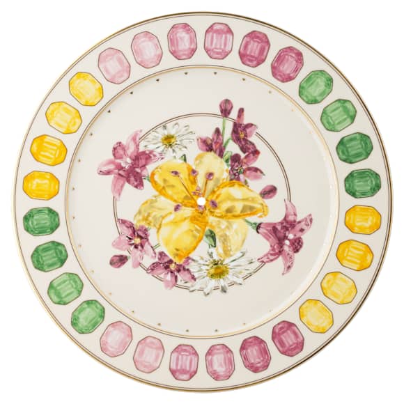 Alzatina Idyllia, Porcellana, Motivo con stampa in cristallo, Multicolore - Swarovski, 5746207