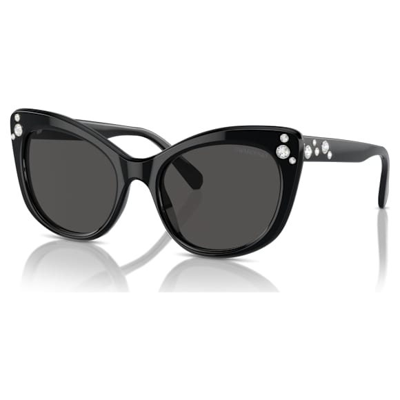 Sunglasses, Cat-eye shape, SK6020, Black - Swarovski, 5746286