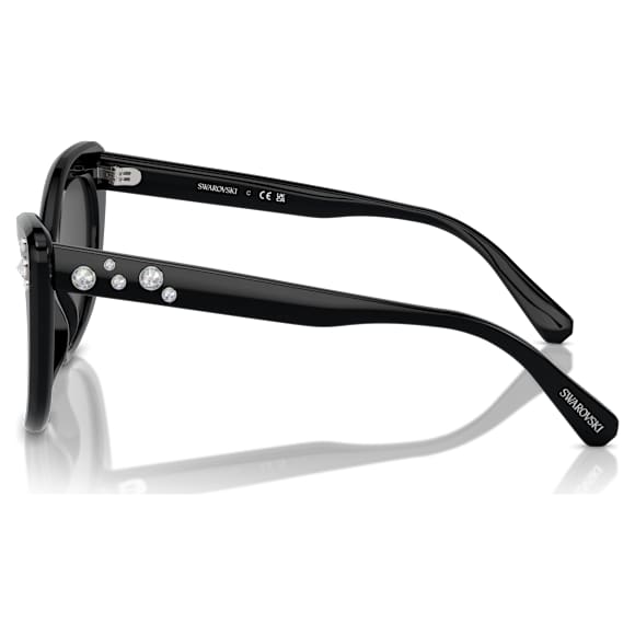 Sunglasses, Cat-eye shape, SK6020, Black - Swarovski, 5746286