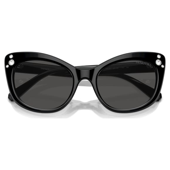 Okulary przeciwsłoneczne, Kształt kociego oka, SK6020, Czarne - Swarovski, 5746286