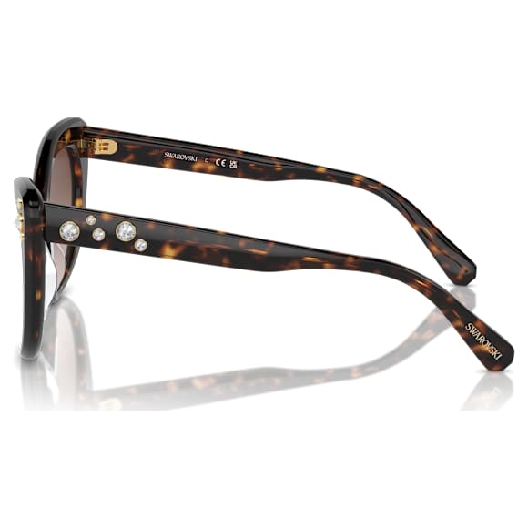 Sunglasses, Cat-eye shape, SK6020, Brown - Swarovski, 5746287