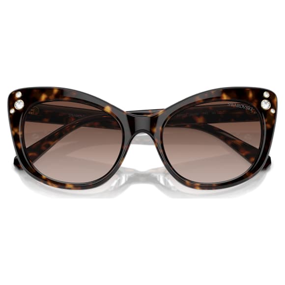 Sunglasses, Cat-eye shape, SK6020, Brown - Swarovski, 5746287