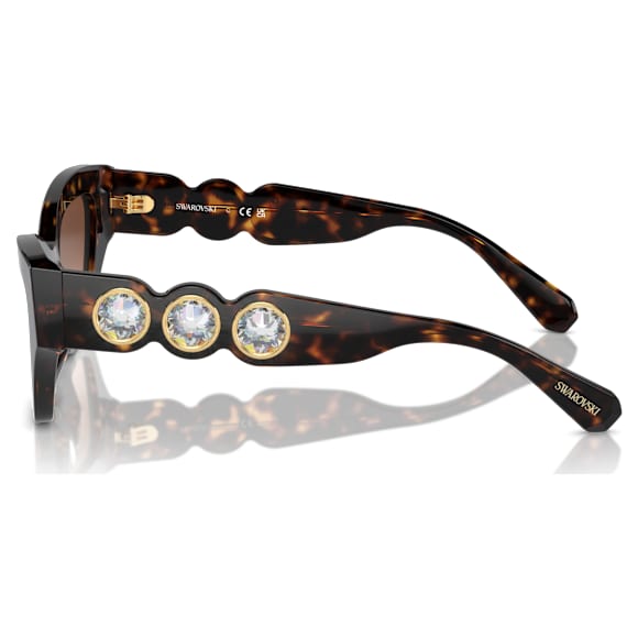 แว่นกันแดด, รูปทรงสี่เหลี่ยมผืนผ้า, SK6021, น้ำตาล - Swarovski, 5746288