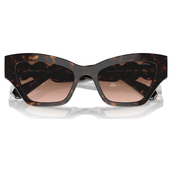Sunglasses, Rectangular shape, SK6021, Brown - Swarovski, 5746288