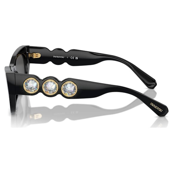 Ochelari de soare, Formă dreptunghiulară, SK6022, Negri - Swarovski, 5746290