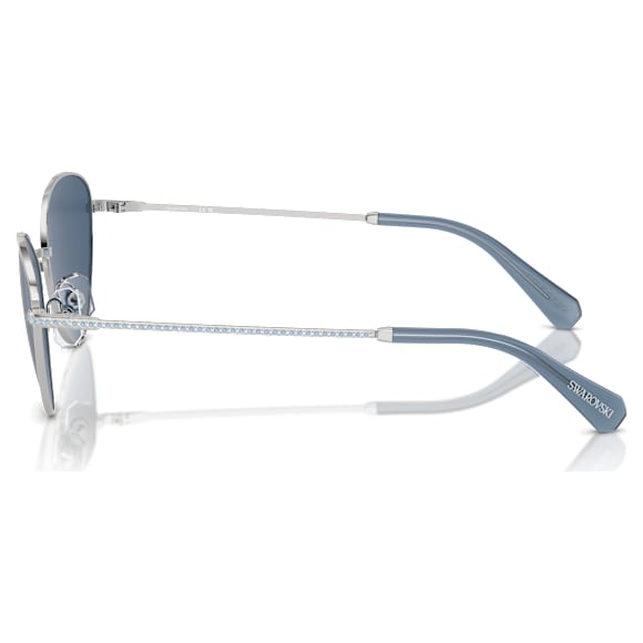 Sunglasses, Cat-eye shape, SK7014, Blue - Swarovski, 5746292
