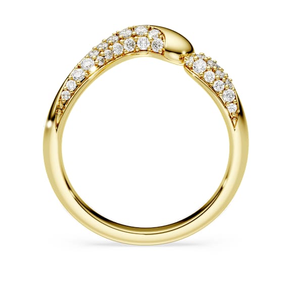 Bague ouverte Swarovski Classica, Taille ronde, Blanche, Argent 925, doré à l’or 18 carats (750/1000) - Swarovski, 5746351