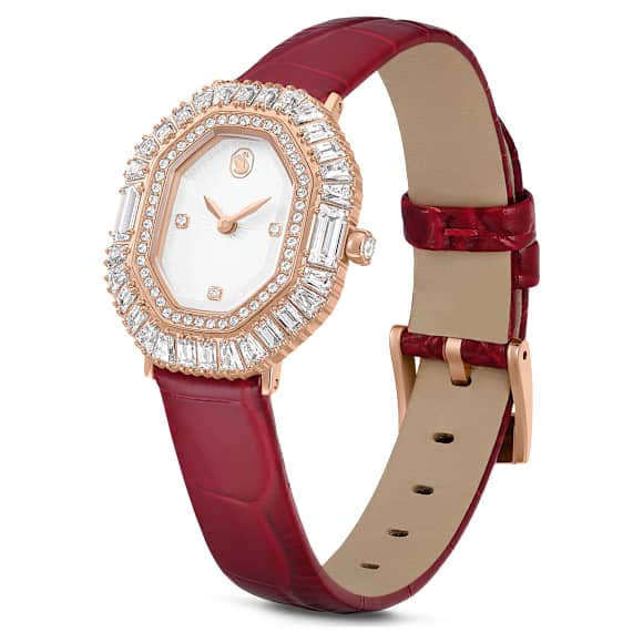 Matrix octagon ウォッチ, レザーストラップ, ローズゴールドカラー, ローズゴールドトーン仕上げ - Swarovski, 5746375