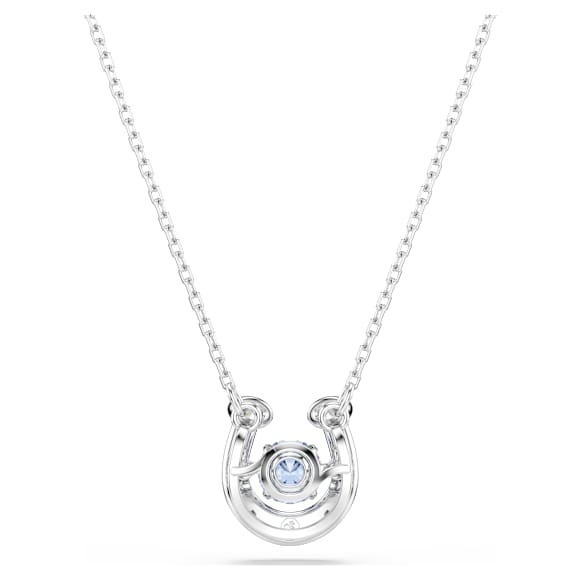 Pendente Symbolica, Taglio tondo, Pavé, Ferro Di Cavallo, Blu, Placcato rodio - Swarovski, 5746562