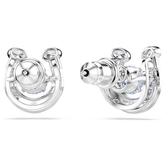Clous d'oreilles Symbolica, Taille ronde, Pavé, Fer à cheval, Bleues, Métal rhodié - Swarovski, 5746563