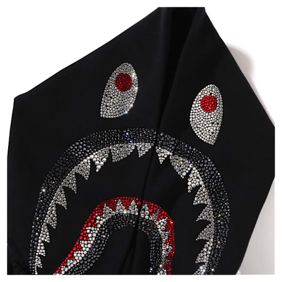 A BATHING APE®シャークフード付きバーシティージャケット, ブラック
