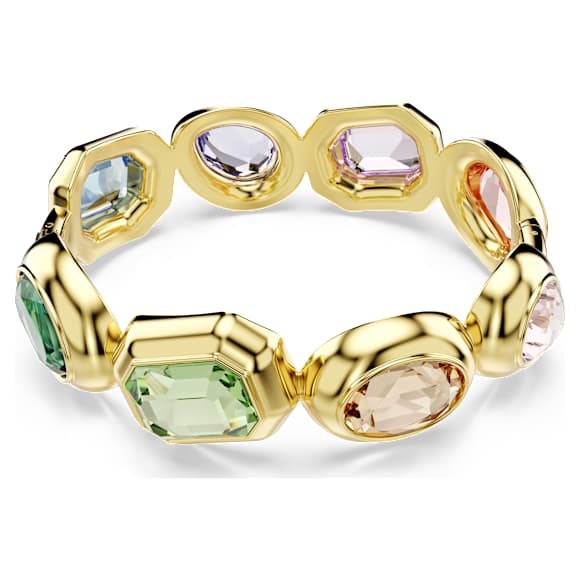 Gema cuff, Oversized crystals, Mixed cuts, Multicolored, 18K gold