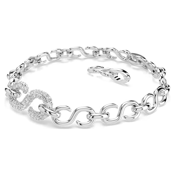 Dextera Armband, Rundschliff, Weiß, Rhodiniert - Swarovski, 5747642