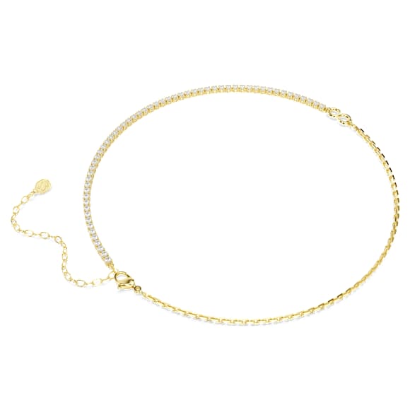Matrix 項鏈, 圓形切割, 白色, 18K 金飾面 - Swarovski, 5747717