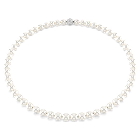 Matrix 네크리스, 크리스털 펄, 화이트, 로듐 플래팅 - Swarovski, 5747746