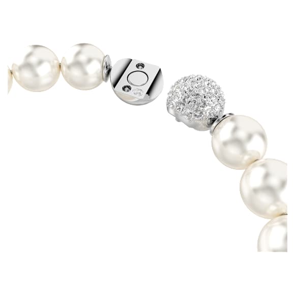 Matrix bracelet, Crystal pearl, White, Rhodium plated - Swarovski, 5747747
