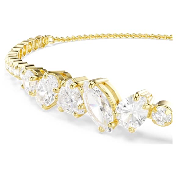 Mesmera 手鏈, 混合式切割, 白色, 18K 金飾面 - Swarovski, 5747939