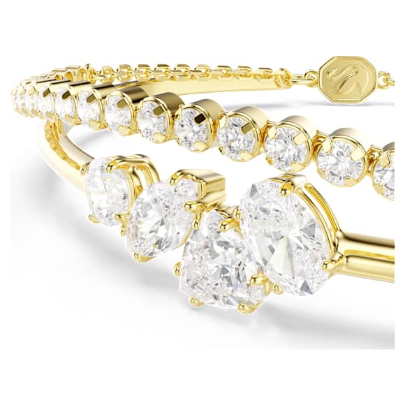 Zapestnica Mesmera, Mešani rezi, Bela, V videzu 18-karatnega zlata - Swarovski, 5747953