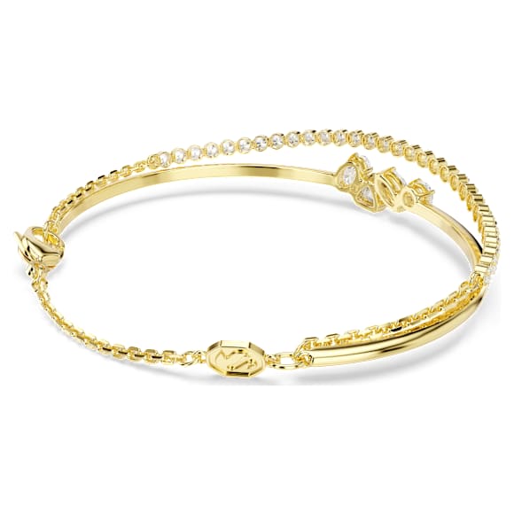 Mesmera bracelet, Mixed cuts, White, 18K gold finish - Swarovski, 5747953
