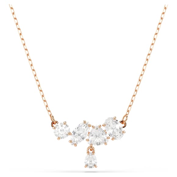 Mesmera nyaklánc, Vegyes metszés, Fehér, 18 kt-os rózsaarany bevonat - Swarovski, 5747996