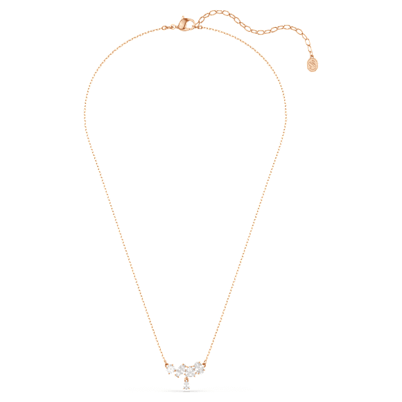 Mesmera necklace, Mixed cuts, White, 18K rose gold finish - Swarovski, 5747996