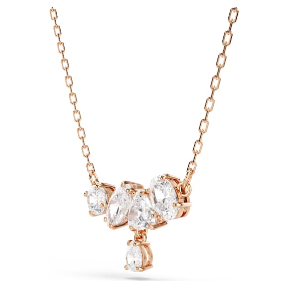 Mesmera necklace, Mixed cuts, White, 18K rose gold finish - Swarovski, 5747996