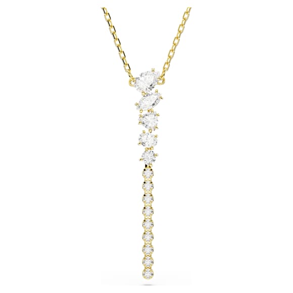 Collier en Y Mesmera, Tailles variées, Blanc, Doré à l’or 18 carats (750/1000) - Swarovski, 5747997