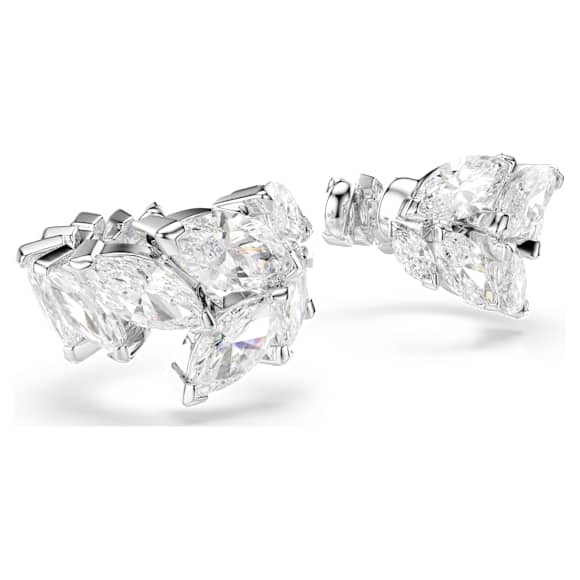 Mesmera ear cuffs, Marquise cut, White, Rhodium plated - Swarovski, 5747998