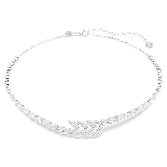 Mesmera ketting, Marquise-slijpvorm, Wit, Rodium toplaag - Swarovski, 5748004