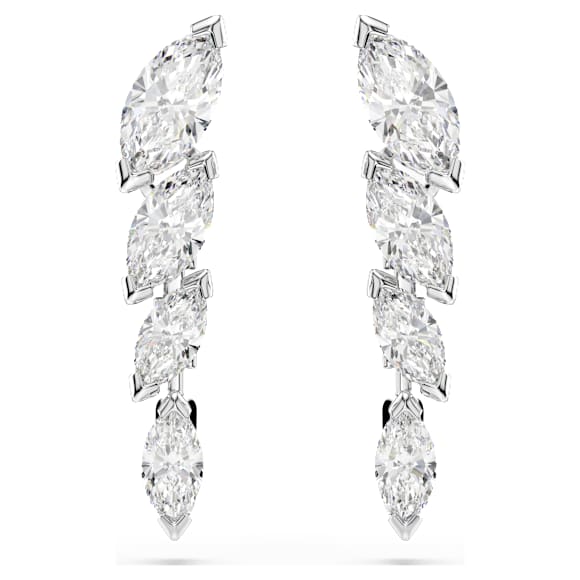 Boucles d'oreilles Mesmera, Taille marquise, Blanches, Métal rhodié - Swarovski, 5748007