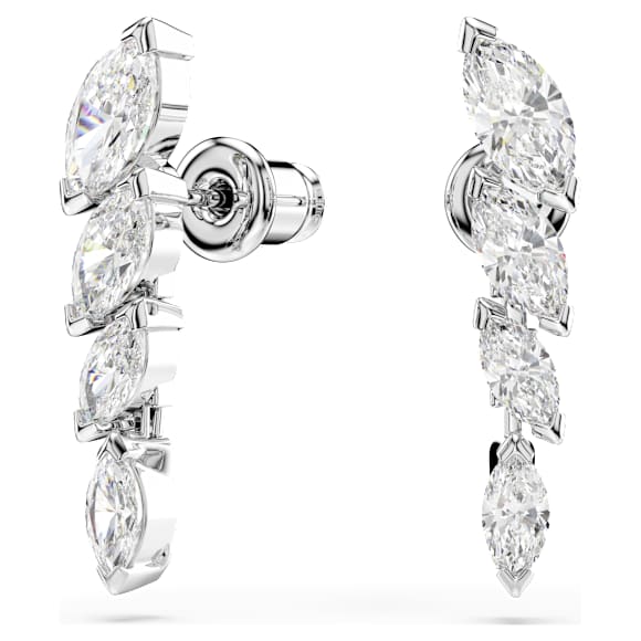 Mesmera fülbevalók, Marquise metszés, Fehér, Ródium bevonattal - Swarovski, 5748007