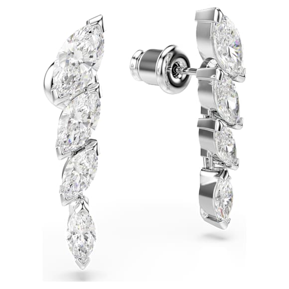 Boucles d'oreilles Mesmera, Taille marquise, Blanches, Métal rhodié - Swarovski, 5748007