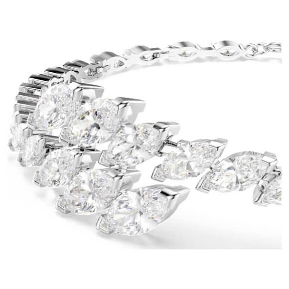 Brățară Mesmera, Tăietură marquise, Alb, Placat cu rodiu - Swarovski, 5748014