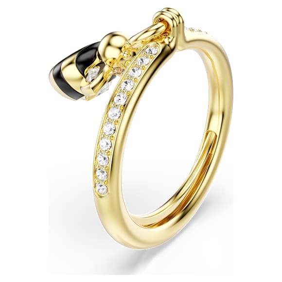 Pierścionek z motywem Idyllia, Szlify różnorodne, Pszczoła, Różnokolorowy, Powłoka w odcieniu złota - Swarovski, 5748152