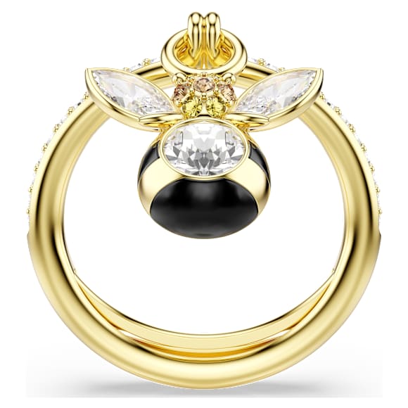 Idyllia モチーフのあるリング, ミックスカット, ミツバチ, マルチカラー, ゴールドトーン・プレーティング - Swarovski, 5748152