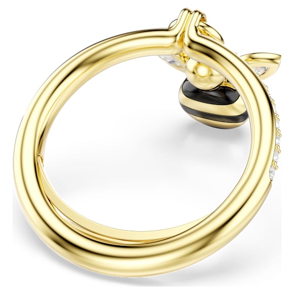 Idyllia motívumos gyűrű, Vegyes metszés, Méh, Többszínű, Aranytónusú bevonattal - Swarovski, 5748153