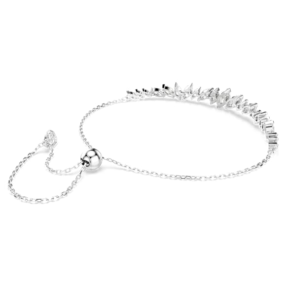 Braccialetto Mesmera, Taglio Marquise, Bianco, Placcato rodio - Swarovski, 5748650