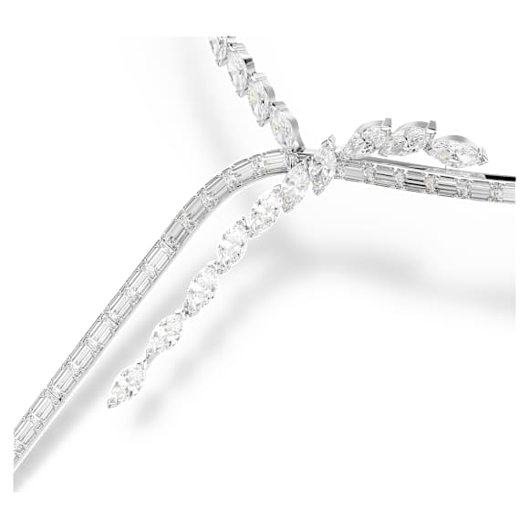 Mesmera Y-halsband, Blandade slipningar, Vit, Rodiumpläterad - Swarovski, 5748652