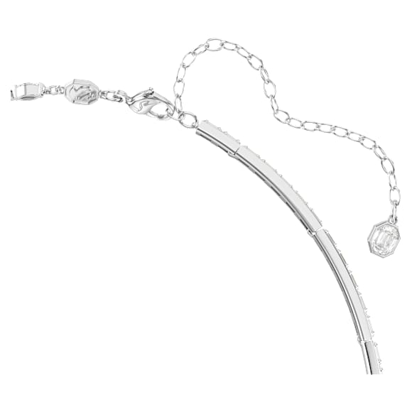 Mesmera Y necklace, Mixed cuts, White, Rhodium plated - Swarovski, 5748652