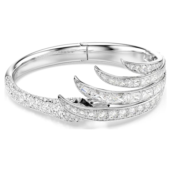 Brățară fixă Vienna, Tăieturi mixte, Lebădă, Albă, Placat cu rodiu - Swarovski, 5749066