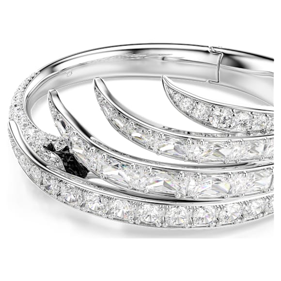 Vienna バングル, ミックスカット, スワン, ホワイト, ロジウム・プレーティング - Swarovski, 5749066
