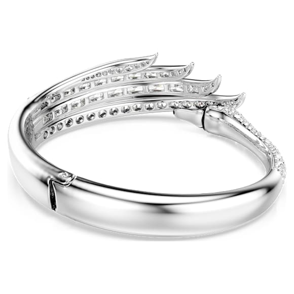 Vienna กำไล, ผสมผสานเหลี่ยมเจียระไนหลายหลายรูปแบบ, หงส์, ขาว, เคลือบโรเดียม - Swarovski, 5749066