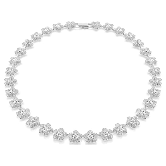 Ariana Grande x Swarovski Halsband, Rundslipad, Blomma, Vit, Rodiumpläterad - Swarovski, 5749179