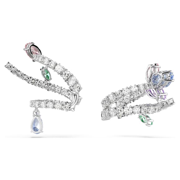 Ariana Grande x Swarovski kelepçe küpe, Karışık kesimler, Çok renkli, Rodyum kaplama - Swarovski, 5749184