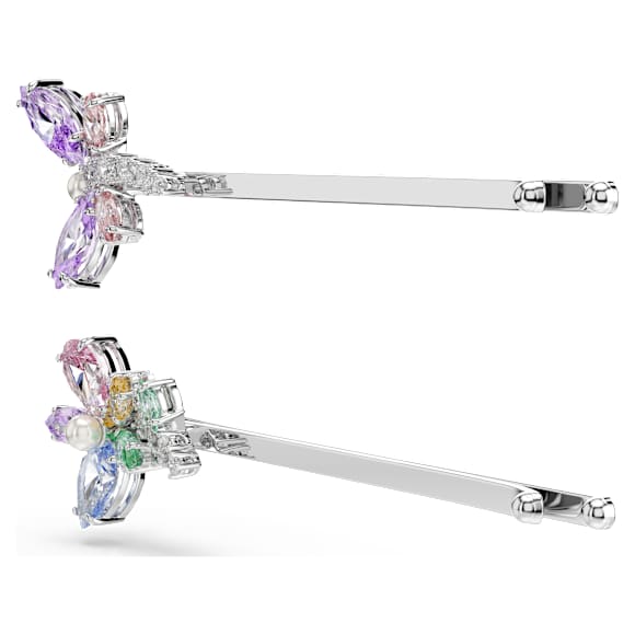 Ac de păr Ariana Grande x Swarovski, Tăieturi mixte, Libelulă, floare, Multicolor, Placat cu rodiu - Swarovski, 5749186
