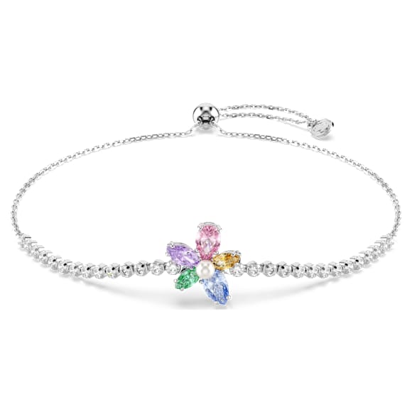 Pulseira Ariana Grande x Swarovski, Combinação de lapidações, Flor, Multicor, Lacado a ródio - Swarovski, 5749187