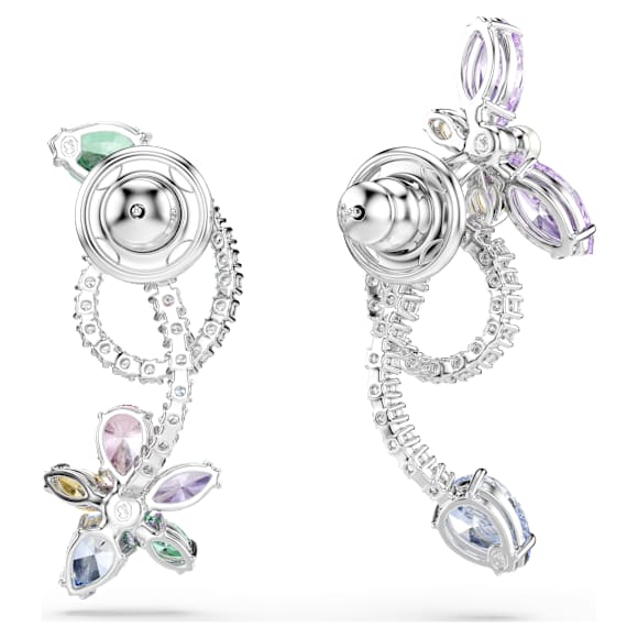 Pendientes de gota con adorno para pendientes Ariana Grande x Swarovski, Tallas mixtas, Libélula, flor, Multicolor, Baño de rodio - Swarovski, 5749190