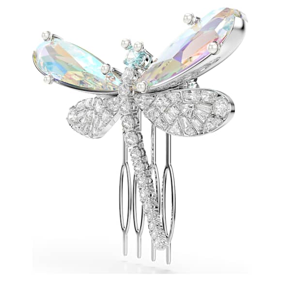 Ariana Grande x Swarovski Brosch och håraccessoar, Kristallpärla, Blandade slipningar, Trollslända, Vit, Rodiumpläterad - Swarovski, 5749193