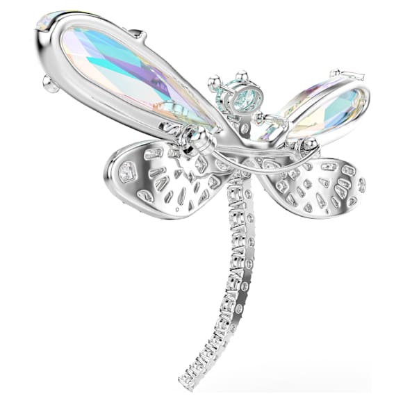 Ariana Grande x Swarovski bross és hajdísz, Kristálygyöngy, Vegyes metszés, Szitakötő, Fehér, Ródium bevonattal - Swarovski, 5749193