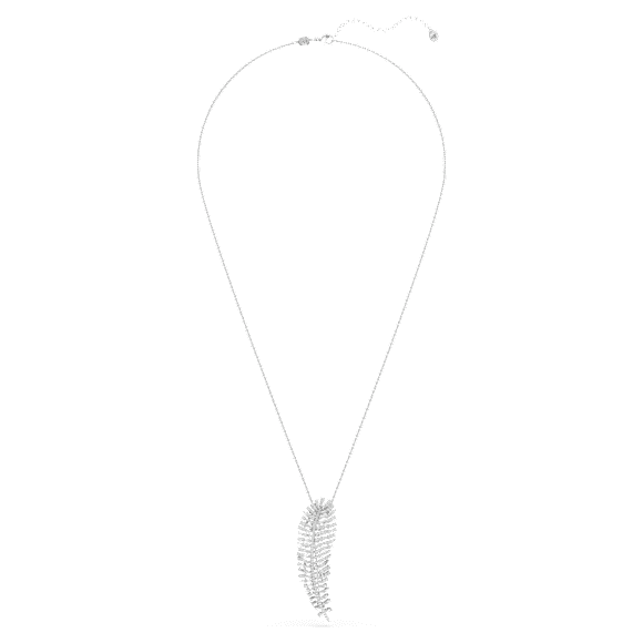 Vienna Anhänger und Brosche, Verschiedene Schliffe, Feder, Weiß, Rhodiniert - Swarovski, 5749209